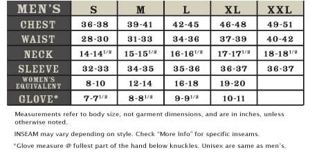 Ibex Size Chart