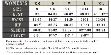 Ibex Size Chart